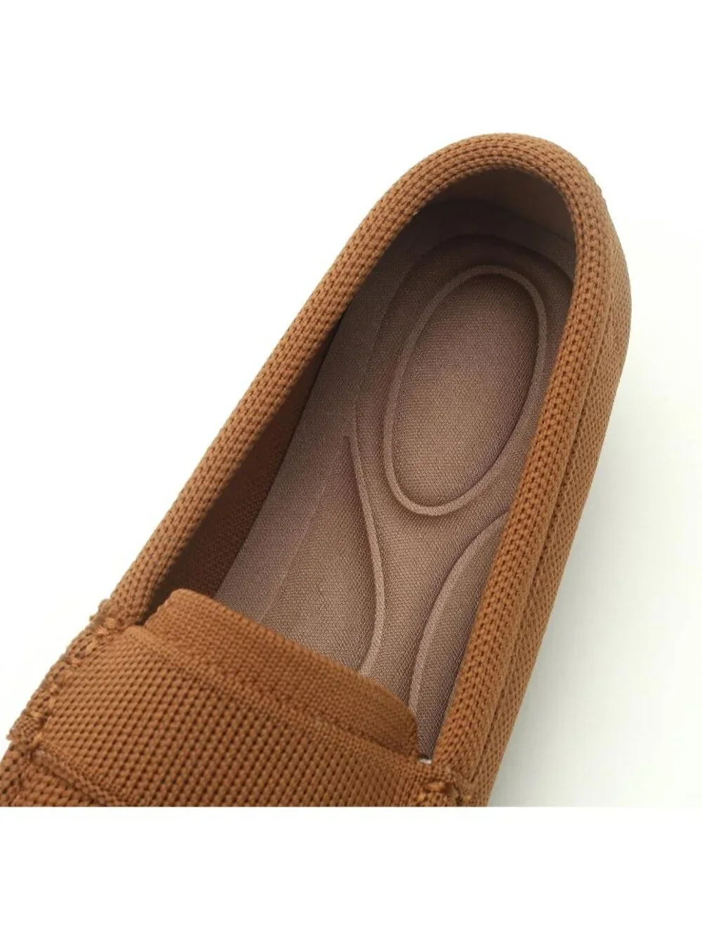 🆕Women's Brown Lightweight Knitted Loafers Casual Flat Shoes Comfortable